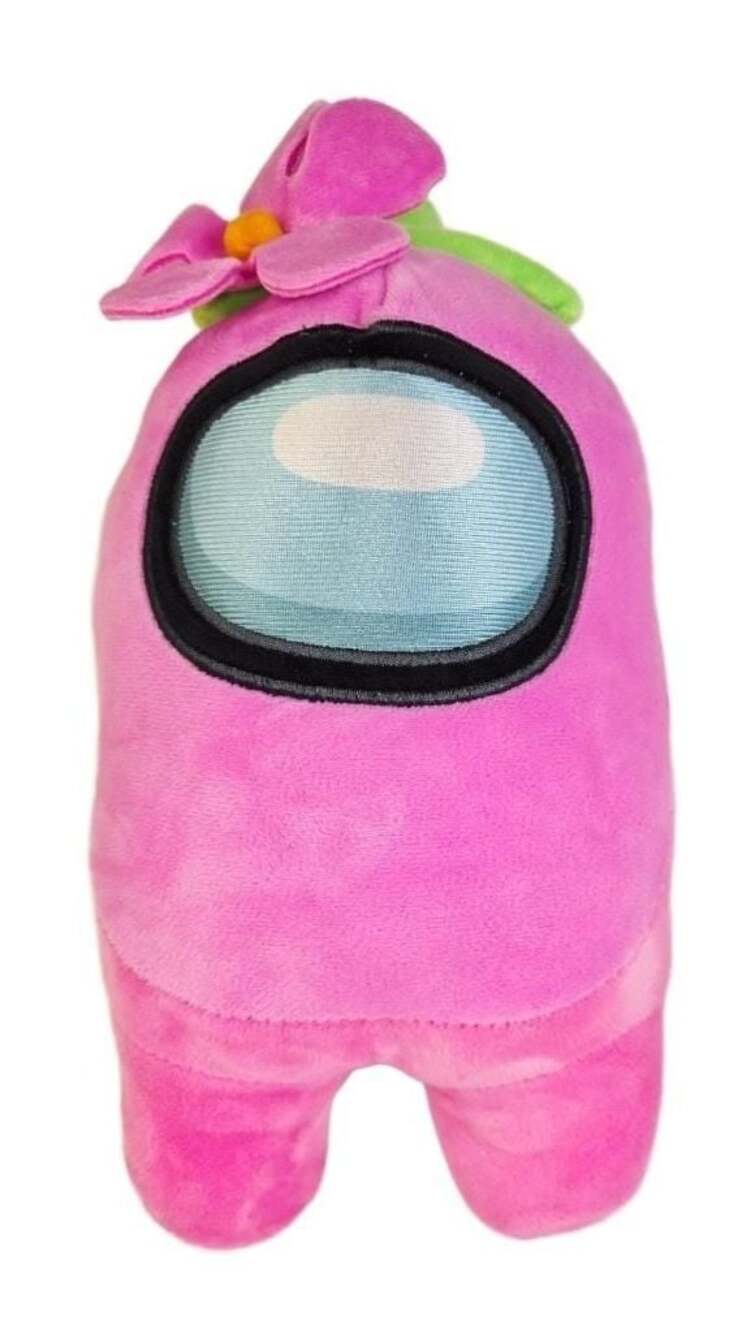 Toikido Among Us Pink Crewmate 12 Inch Plush Toy with Flower